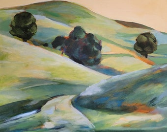 California Landscape Art Morning Light Original Oil Painting Print Multiple Sizes