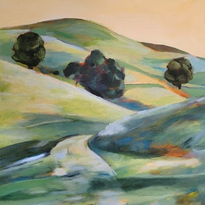 California Landscape Art Morning Light Original Oil Painting Print Multiple Sizes