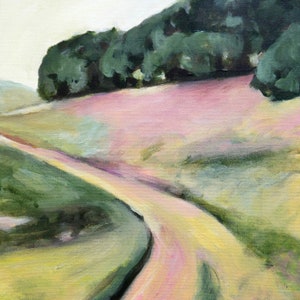 Pink Hills California Landscape painting digital download of original oil painting