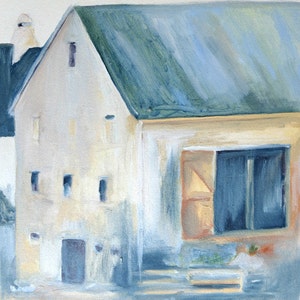 barn painting original oil painting art print Copper Roof Barn archival print of oil painting