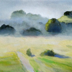 Foggy Hills California Landscape Painting Print van origineel schilderij in verschillende maten