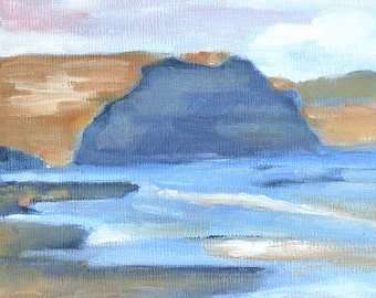 California ocean beach landscape print of original oil painting Drakes Bay Point Reyes Seashore