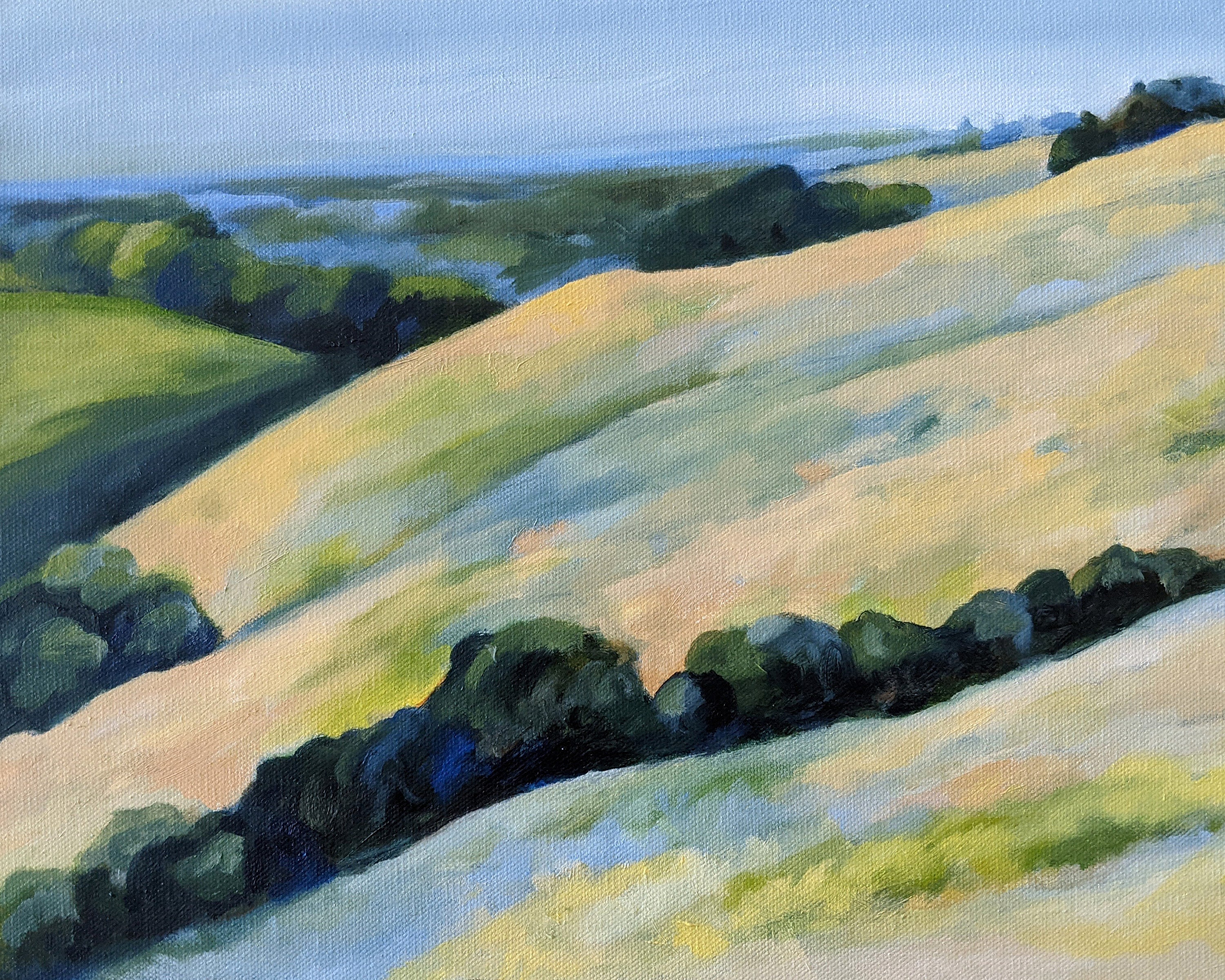 California Landscape Art Bay in the Distance Original Oil Etsy