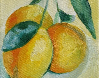 lemons archival print of original oil painting Meyer Lemon art