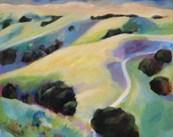 California Landscape Art Soft Light Original Oil Painting Print Multiple Sizes