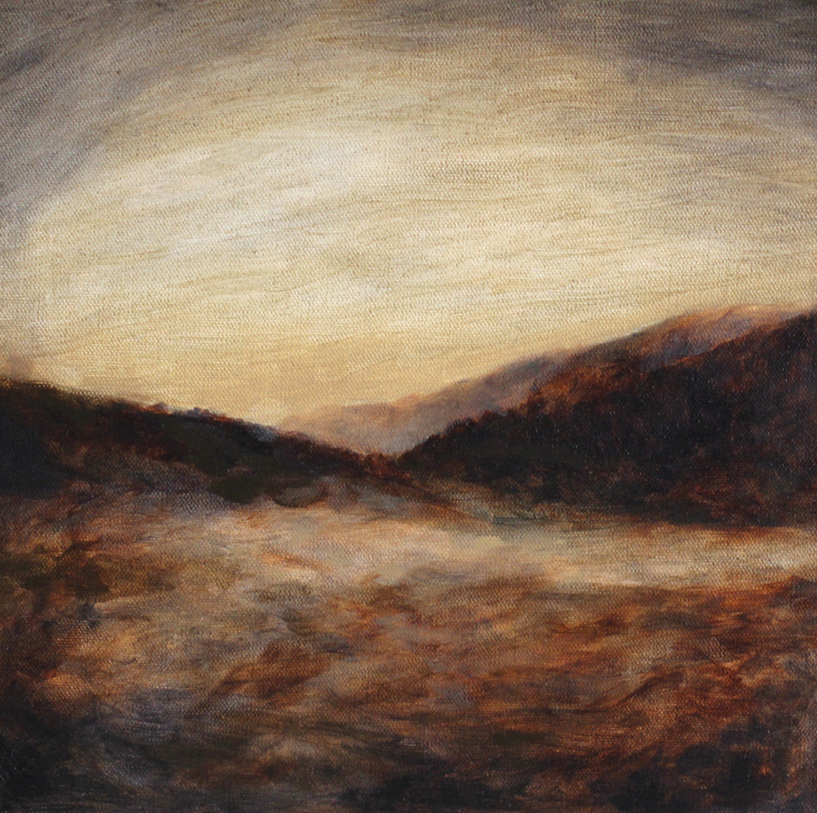 Landscape Painting Dusk - Art Print of Original Oil Landscape Painting ...