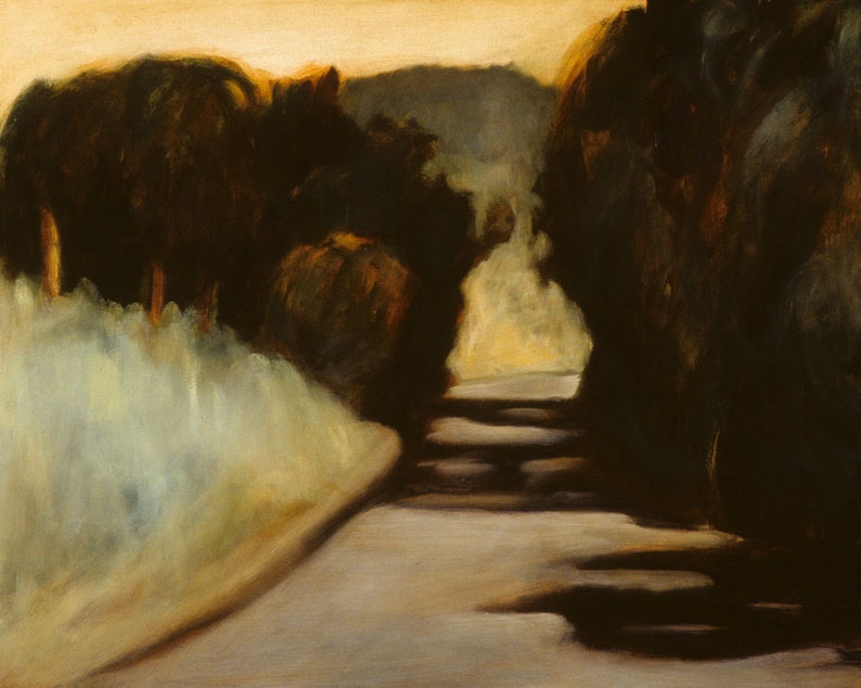Tree tunnel art print of original oil painting California landscape painting image 1