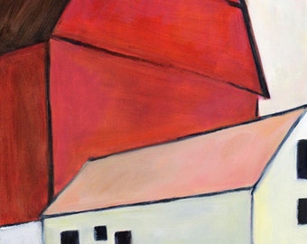 barn painting / fine art print / Big Red Barn