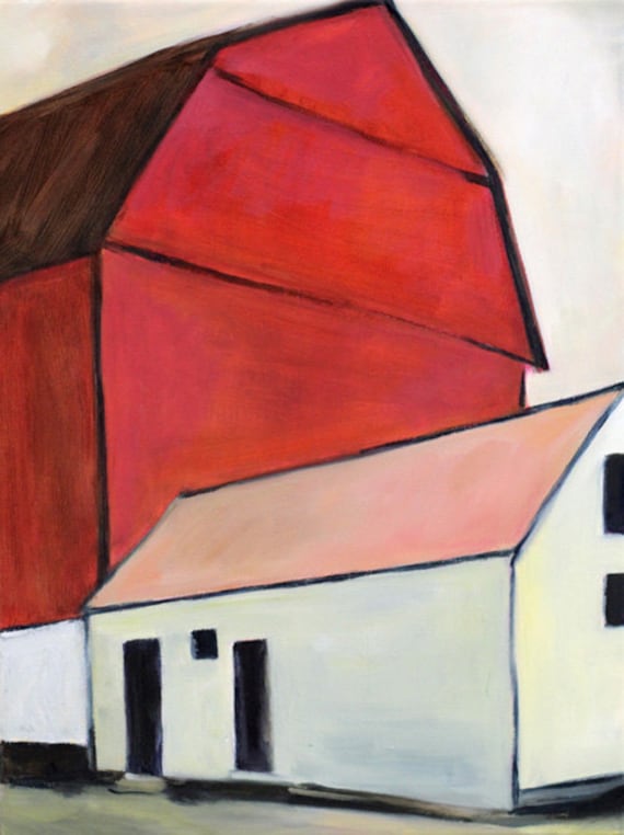 Barn Painting Fine Art Print Big Red Barn Etsy