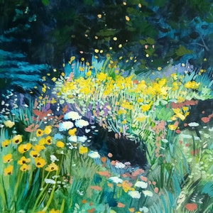 Kunstdruck Botanische Blumen Traumlandschaft Garten Kunstdruck Cottagecore Little Lights