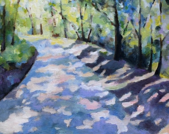 Impresión de archivo de pintura de paisaje - Árboles y sombras