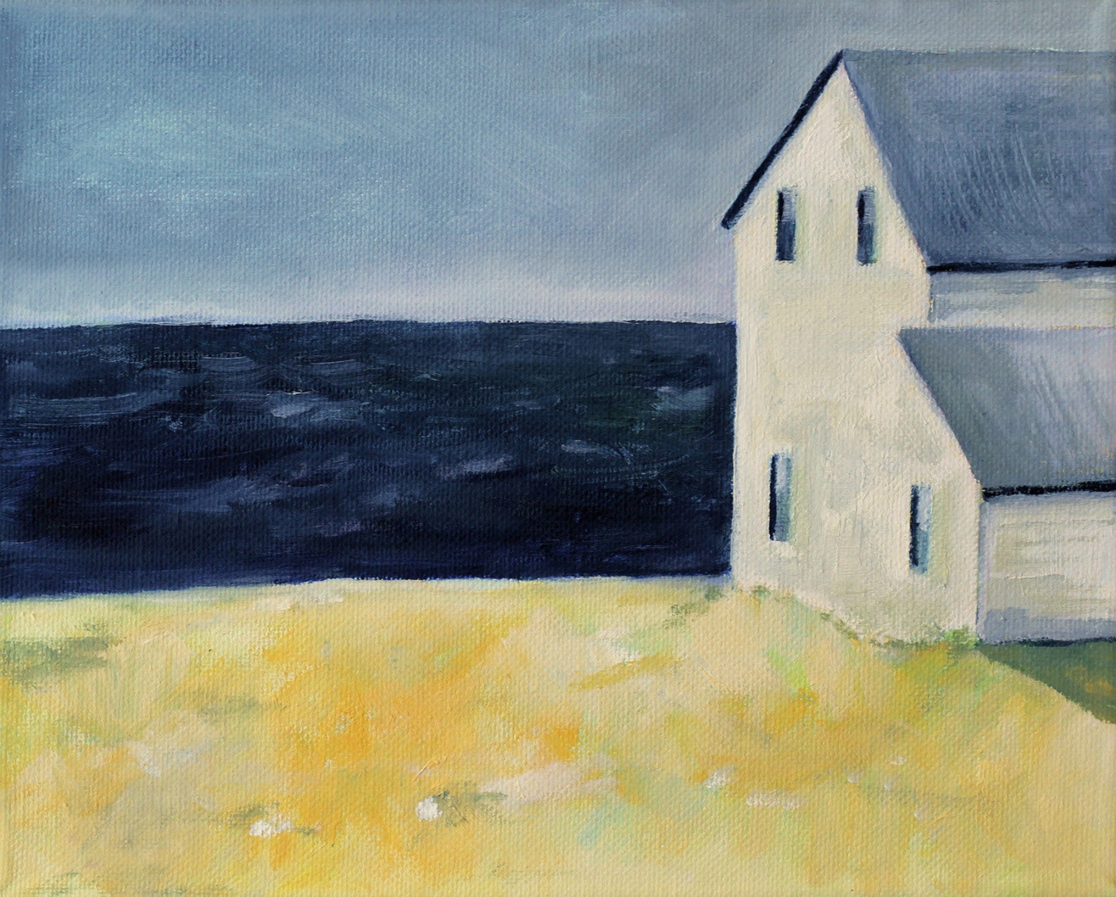 Beach House Art Print Coast Landscape Oil Painting Print of Etsy