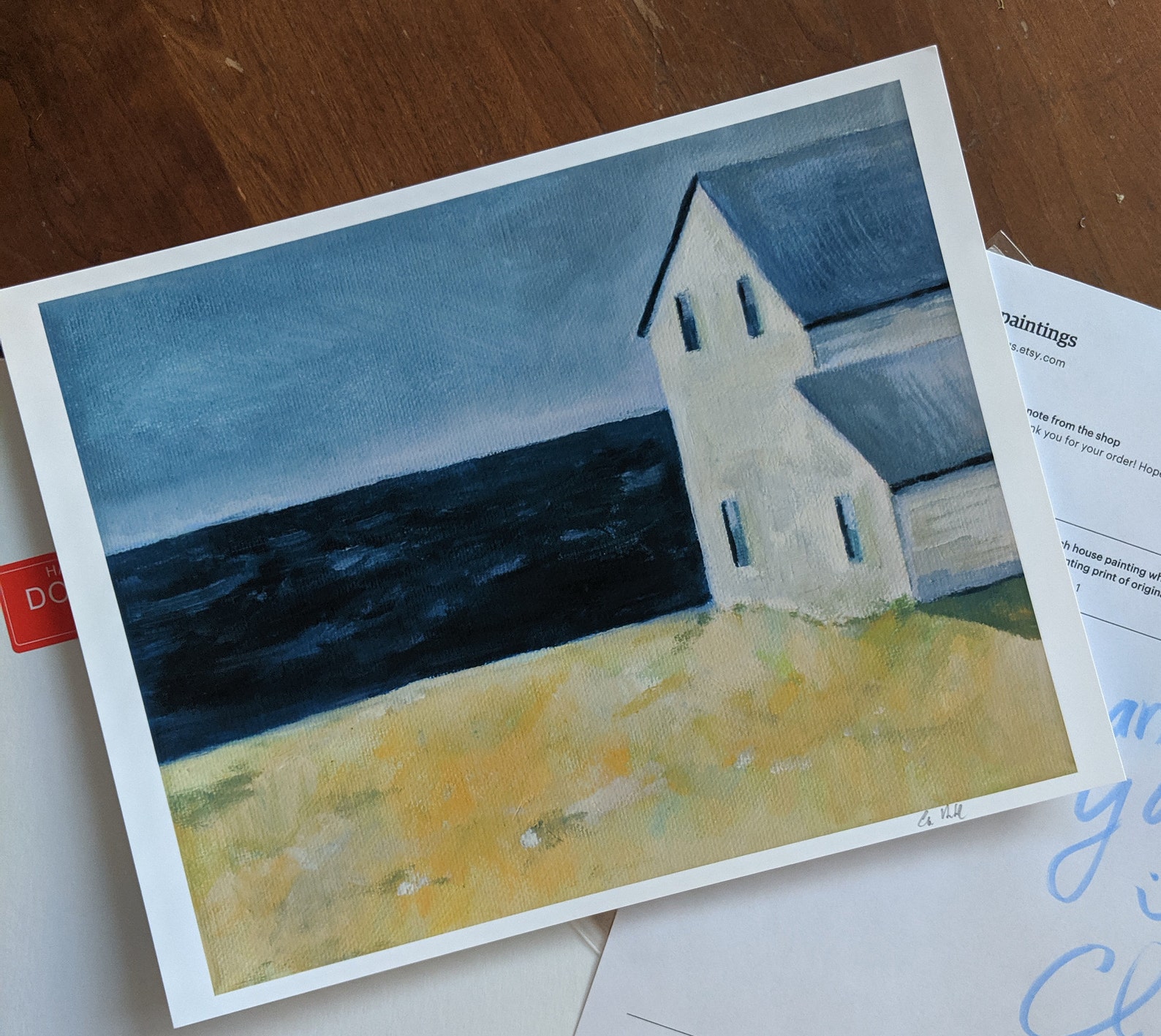 Beach House Art Print Coast Landscape Oil Painting Print of Etsy