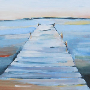 Dock and Water print of original oil painting