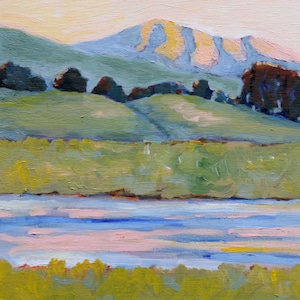 California Landscape Art Point Reyes Tomales Bay Original Oil Painting Print 12x12"