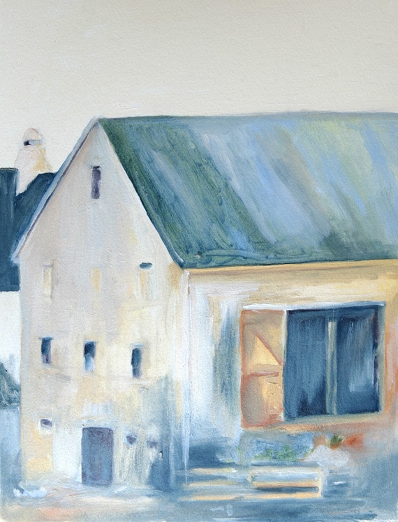 Barn Painting Original Oil Painting Art Print Copper Roof Barn Etsy
