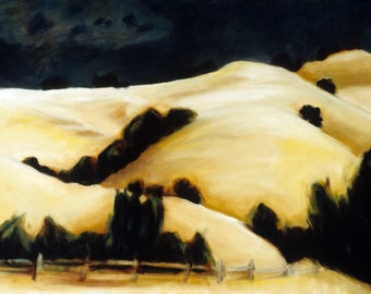 Golden Hills California Landscape painting digital download of original oil painting