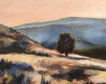 California Landscape Art Original Oil Painting on Canvas 8x8 inches Coastal Landscape