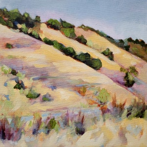 California Hills San Luis Obispo Landscape Painting Print Modern Landscape Print Cal Poly Multiple Size Options