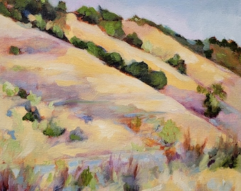 California Hills San Luis Obispo Landscape Painting Print Modern Landscape Print Cal Poly