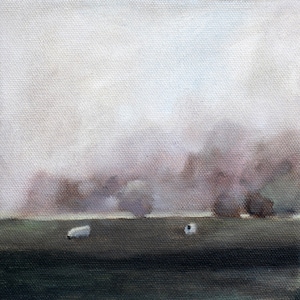 Grazing sheep art print of original oil painting
