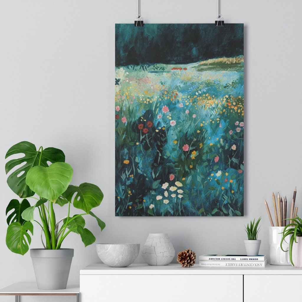 Flower Art Painting June Flowers in a Dreamy Meadow Print of | Etsy