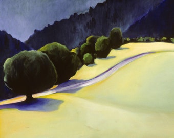 Pintura al óleo California Paisaje Archivo Impresión 8x10 Hermoso Prado