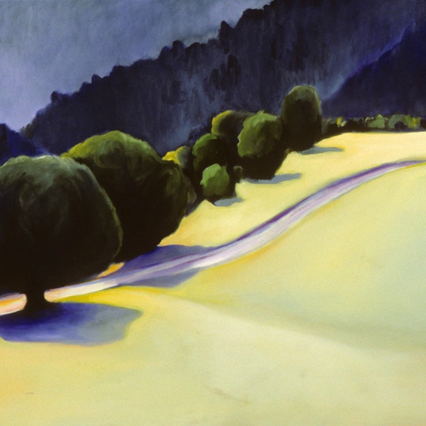 Oil Painting California Landscape Archival Print 8x10 Beautiful Meadow