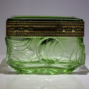 Vintage Pentti Sarpaneva Green Glass Bronze Lace Bowl - Finnish vintage glass