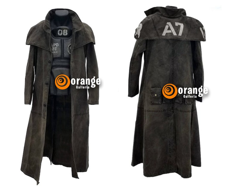 Costume Cosplay Fallout Ranger (New Vegas) - Manteau Long Trench En Cuir Noir - Toutes Tailles - Neuf Avec étiquettes