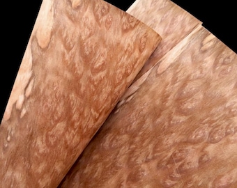 3.99 m² EUCALYPTUS POMMELE veneer (3 sheets / 350 cm x 38 cm) Veneer sheets for fingerboards, wood veneer, furniture, inlays, restoration, real wood