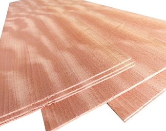 2.29 m² GABUN Mahogany "Okoume" 2.5 mm Thick Veneer (8 sheets / 110 cm x 26 cm) Veneer wood, veneer sheets, veneer panels, furniture making, precious wood