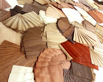 Approx. 8m² - 3kg! Veneer scraps – Walnut, Mahogany, Oak, Cherry, Beech, Wenge, Maple, Tineo, Teak