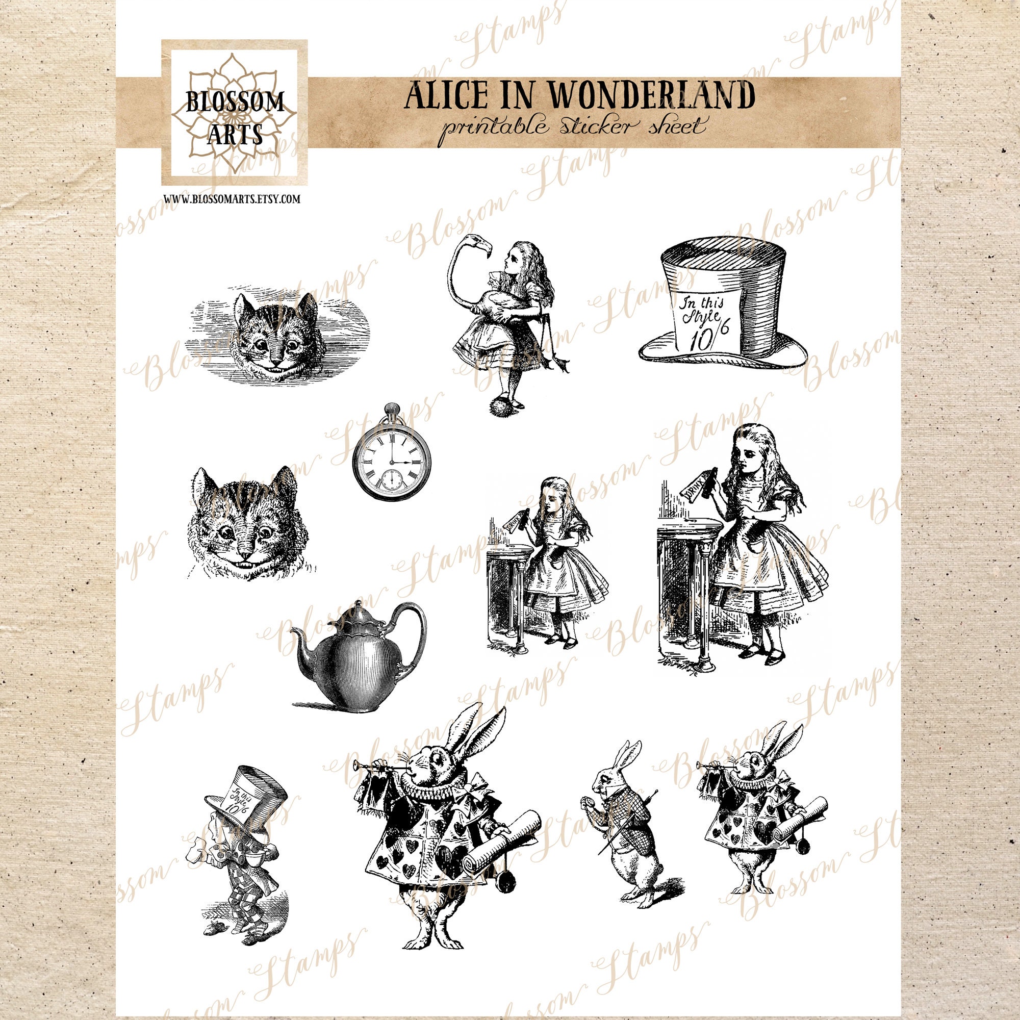 Alice In Wonderland Printable Sticker Sheet Graphic Download Etsy alice-in-wonderland-printable-sticker-sheet-graphic-download-etsy