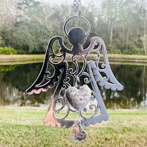 Guardian Angel Car Charm, Loss of a loved one, Memorial Gift, Sympathy, Remembrance, You are always in my Heart, Angel Wings Charm,Car Charm