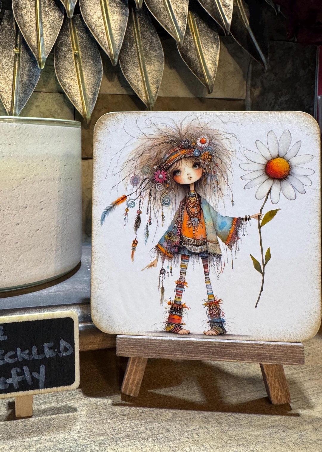 Whimsy Hippy Whimsical Hippie Daisy Wood Sign: Quirky Home Decor (4x4 Mini) - Etsy