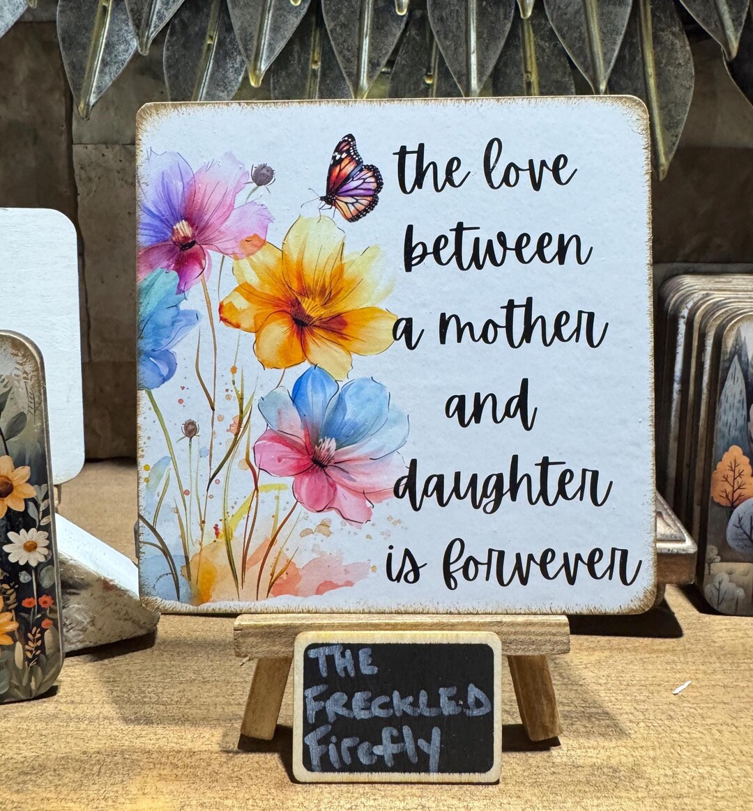 Daughter Sign Mother Daughter Wood Sign: Personalized Mini Art With Easel - Etsy