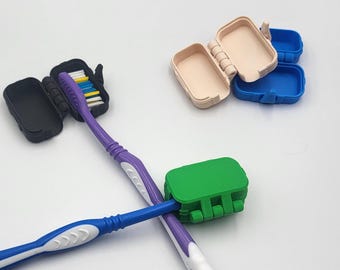 Estojo de viagem para cabeça de escova de dentes impresso em 3D: plástico PLA ecológico