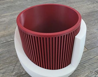 Modern Ribbed 3D Printed Planter: Sculptural Plant Pot