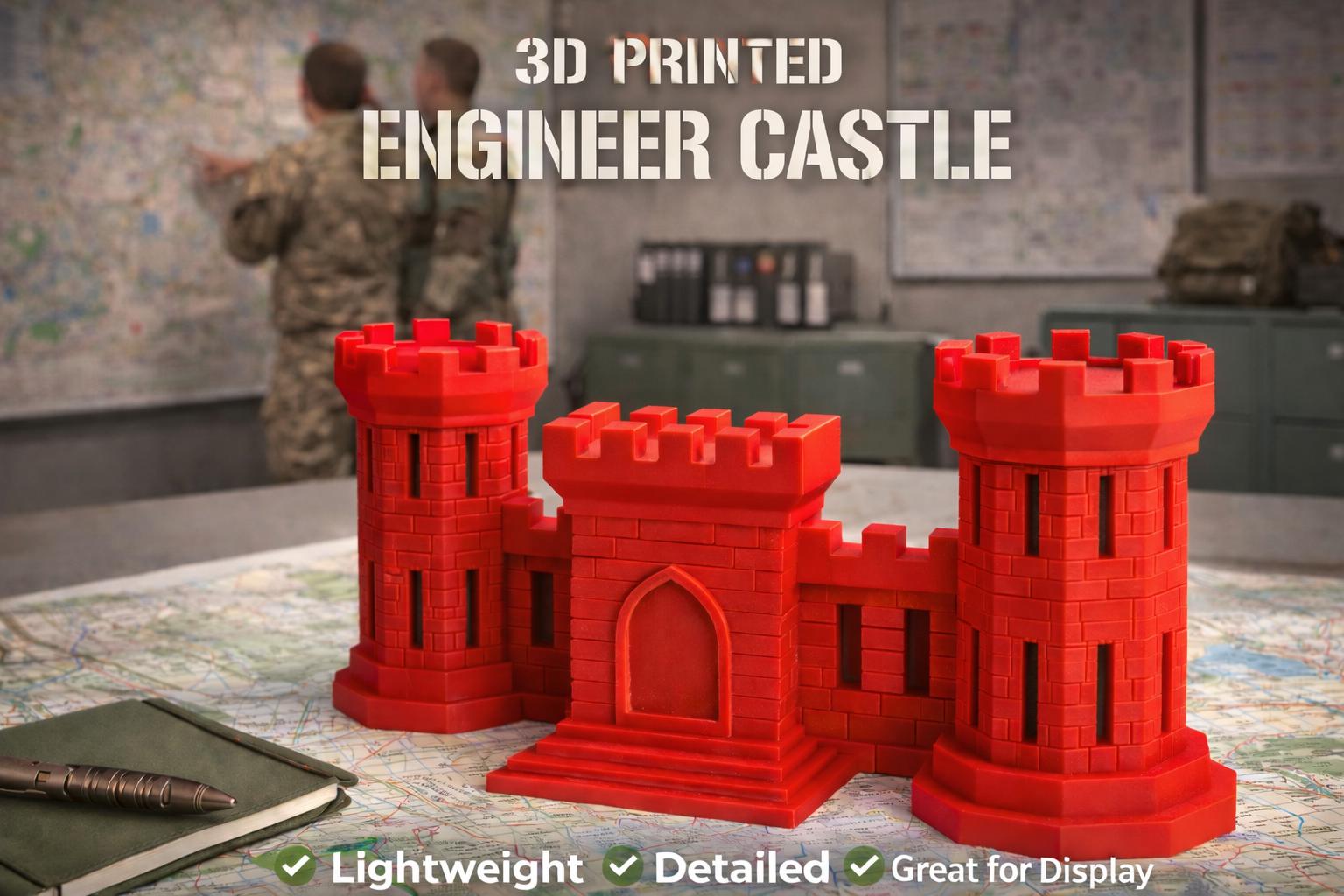3D Printed U.S. Army Engineer Castle: Veteran Gift, Military Desk Decor ...