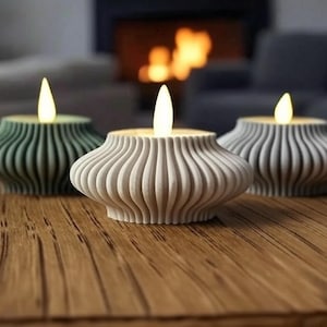 3D Printed Tea Light Holder: Modern Ripped Texture Candle Holder