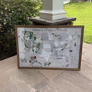 Amerikas Nationalparks und Wälder Karte (61cm x 92cm)