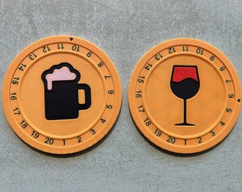 Drink Counting Coasters | Gift Ideas for Parties | Coaster Sets | Unique Gift Ideas | Home Decor