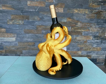 Octopus Wine Bottle Holder | Alcohol Holder for Home Bar Decor | Tentacle Statue | Wine Holder | Octopus Holder | Octopus Bottle Holder