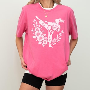 Women Karate Floral Martial Arts T-Shirt, Gift for Martial Arts Lover, Martial arts shirt, Martial Arts Instructor Shirt, Karate Dojo Outfit