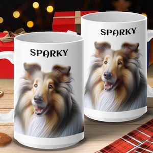 Personalized Collie Dog Mug, Custom Collie Coffee Mug Gift for Dog Lover, Unique Collie Owner Gift, Perfect Pet Lover idea Gift for dog mom