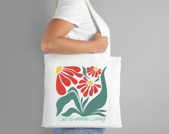 Floral Tote Bag: Eco-Friendly Reusable Shopping Bag