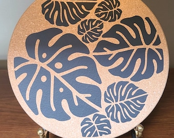 MONSTERA - Salvamanteles redondo de corcho de 19 cm (7,5 pulgadas) personalizable