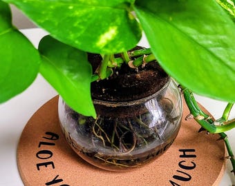 ALOE YOU - Salvamanteles redondo de corcho de 19 cm (7,5 pulgadas) personalizable