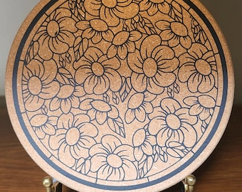 DAISY - Salvamanteles redondo de corcho de 19 cm (7,5 pulgadas) personalizable